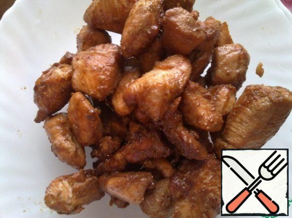 Ready-made chicken meat.