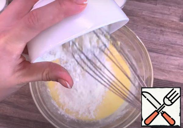 Add flour, salt, sugar, and vanilla.
