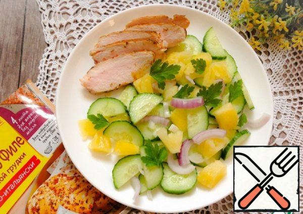 Salad with Chicken, Cucumber and Pineapple Recipe