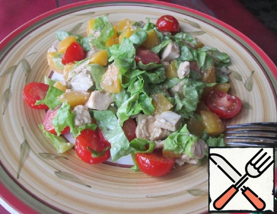 Salad with Chicken and Peaches Recipe 2023 with Pictures Step by Step ...