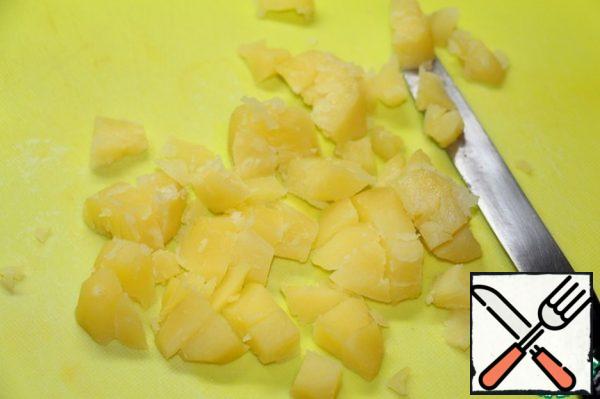 Diced potatoes.