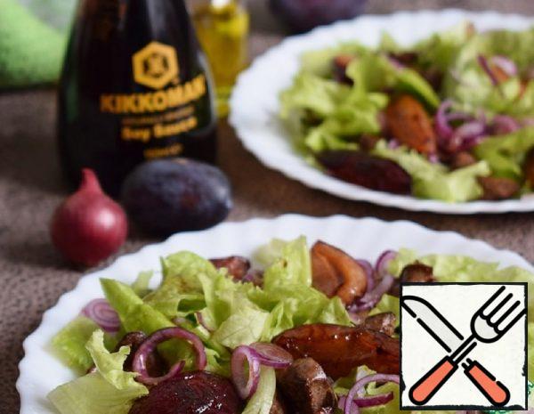 Salad with Chicken Liver and caramelized Plums Recipe