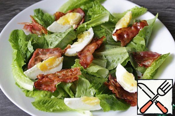 Add the bacon pieces.