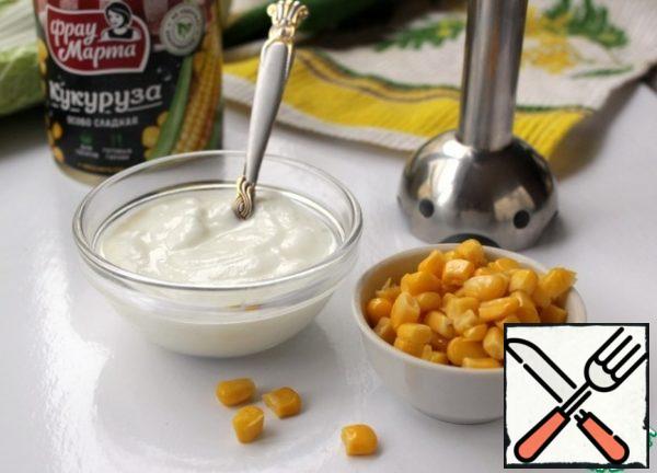 For salad dressing, chop two tablespoons of corn with a blender until smooth.