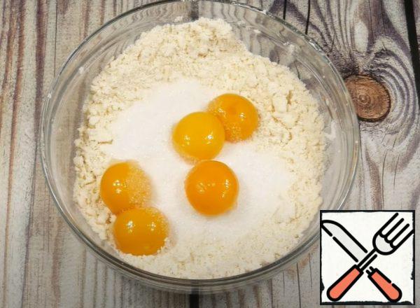 Add the egg yolk.