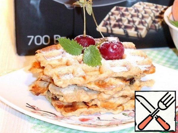 Serve waffles with tea or coffee with jam or jam. Have a nice tea!