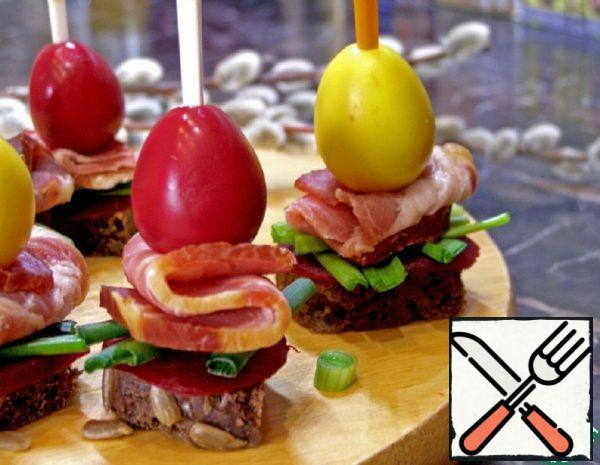 Canapes with Pickled Eggs and Beets Recipe