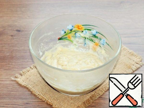 Beat the dough with a mixer until smooth.