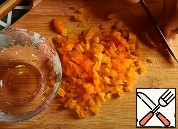 And cut them into small pieces.