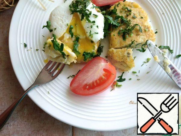 We spread a poached egg on it... and eat! It's amazing!