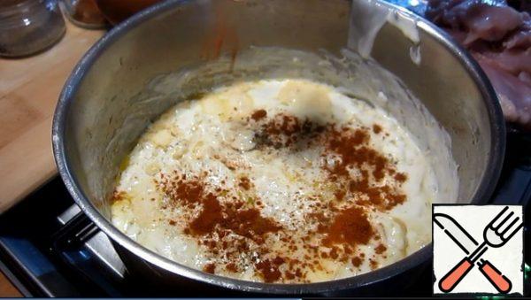 Season with salt, pepper and sprinkle with paprika.