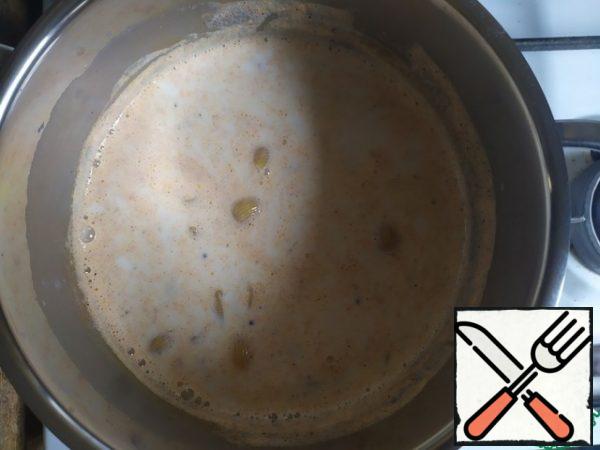 As soon as it boils, immediately drop the pasta and reduce the heat to medium.