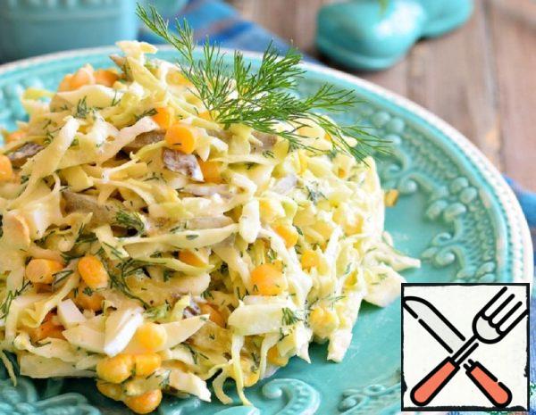 Young Cabbage Salad with Corn Recipe