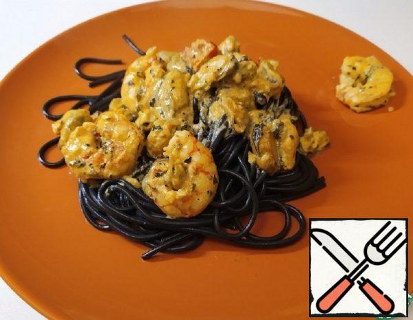 Seafood Pasta in Cream Sauce Recipe
