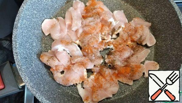 Fry the fillets over medium heat.