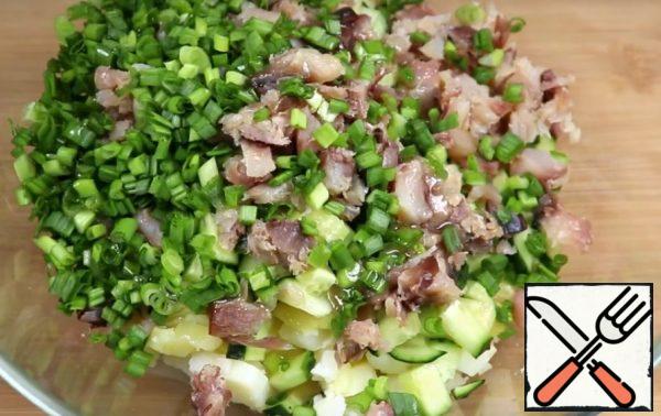 Chop the green onions.