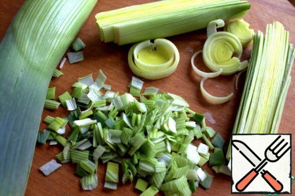 I used my favorite leek as a stuffing, but you can use any one.