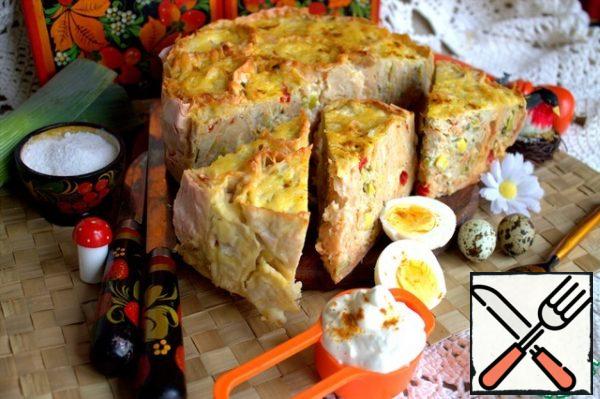 You can serve it with sour cream. The next day, we warm up in any way. Very tasty and satisfying.