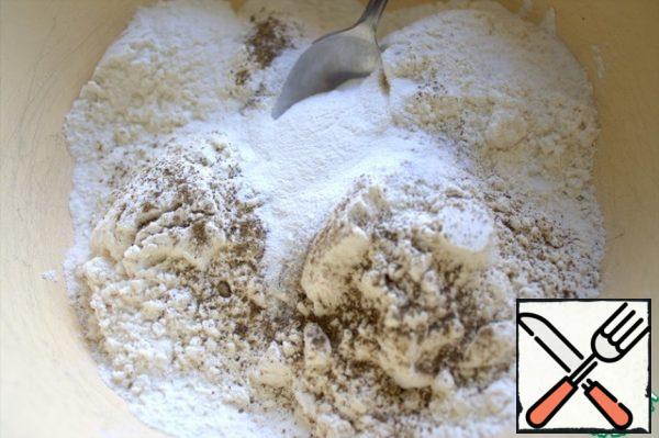 Mix dry ingredients.