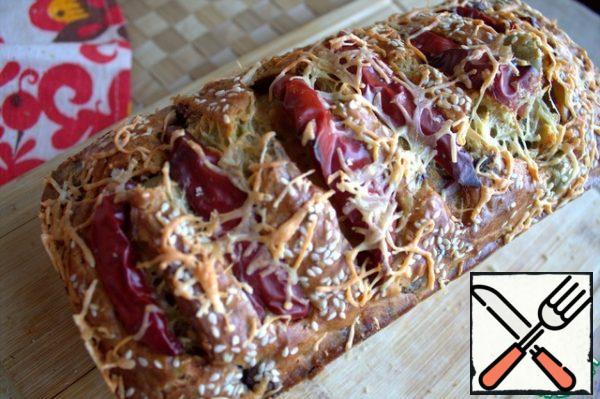 After a few minutes, you can turn off the oven. Do not cut it hot.