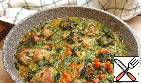Chicken in Milk-Spinach Sauce Recipe