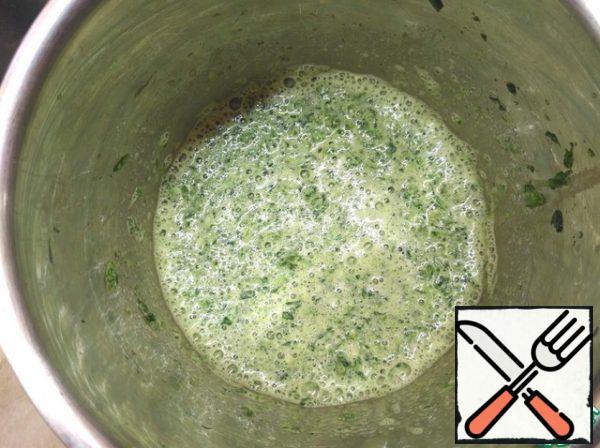 Pour in the milk and beat it again with the milk. Salt to taste.