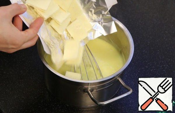 Remove, add chocolate, mix...