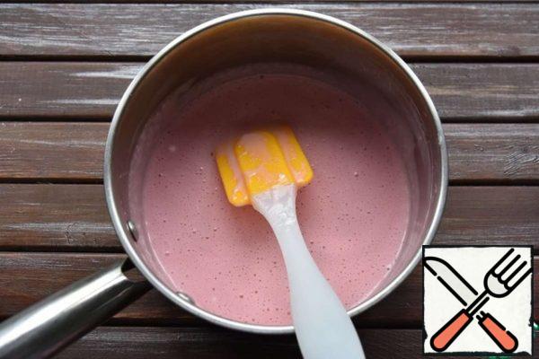 Over a low heat, stirring continuously until the marshmallow melts. Cool.