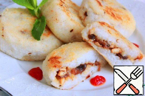 Rice Cutlets with Mushrooms and Cheese Recipe