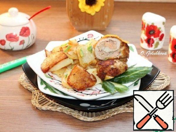 Meat Envelopes with Stuffing and Potatoes Recipe