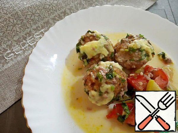 Meatballs with Bulgur, Cheese and Vegetables Recipe