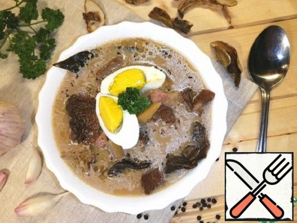 Soup with Dried Mushrooms Recipe