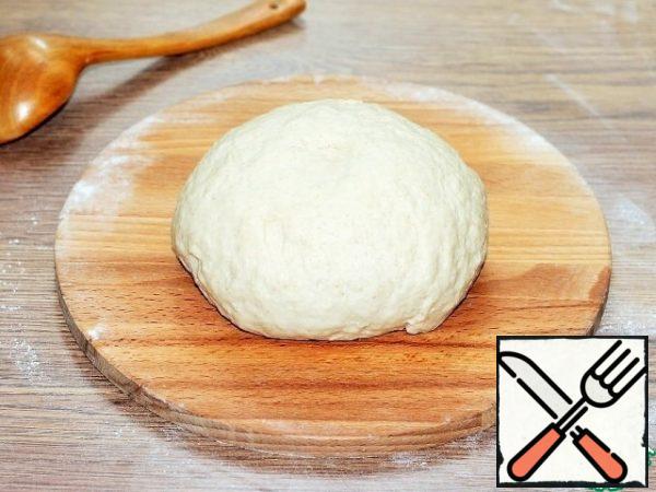 Collect the dough in a bun and grease with vegetable oil.