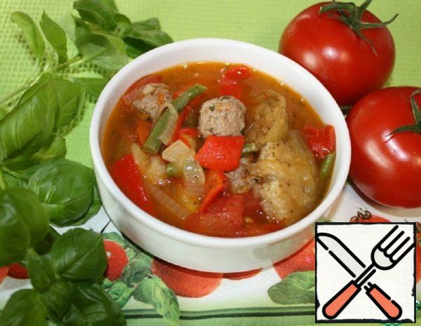 Soup with Vegetables and Meatballs "Fried" Recipe