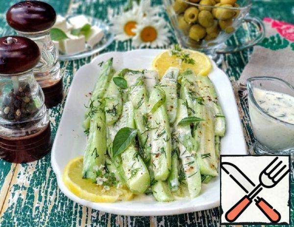 Cucumbers in yogurt-Lemon Sauce with Basil Recipe