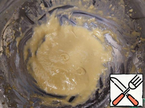 Mix the flour with the baking powder and start gradually adding to the yolks.