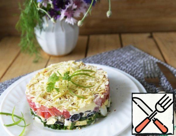 Layered Eggplant and Smoked Cheese Salad Recipe
