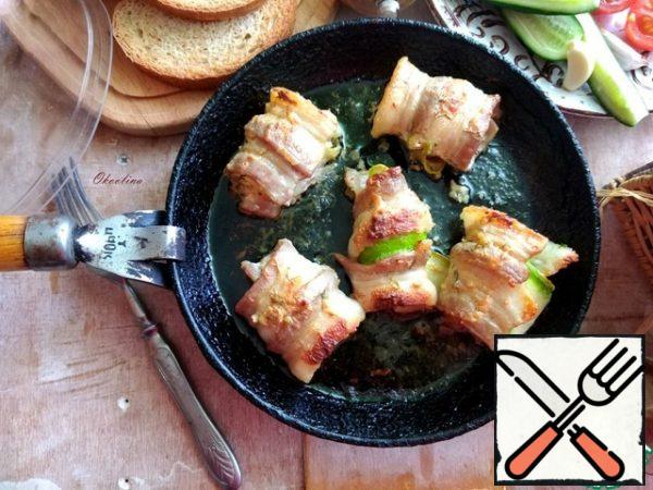 As the bacon is nicely browned-READY!