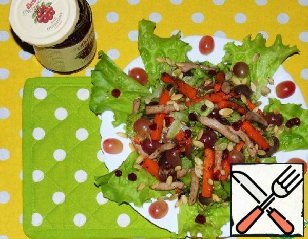 Warm Meat Salad with baked Pumpkin and Lingonberry Sauce Recipe