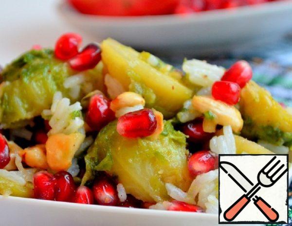 Salad with Brussels Sprouts, Rice and Pomegranate Recipe