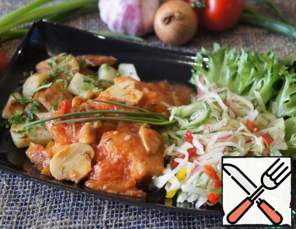 Chicken in Tomato Sauce with Mushrooms Recipe