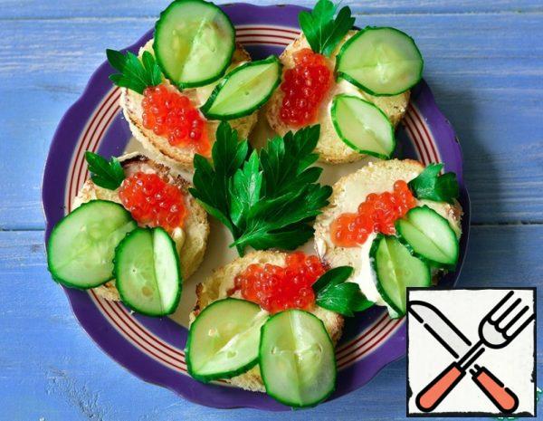 Sandwiches with Red Caviar Recipe