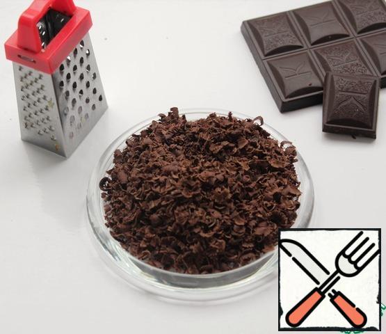 Grate the chocolate.