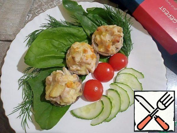 Mushrooms Baked with Turkey and Cheese Recipe