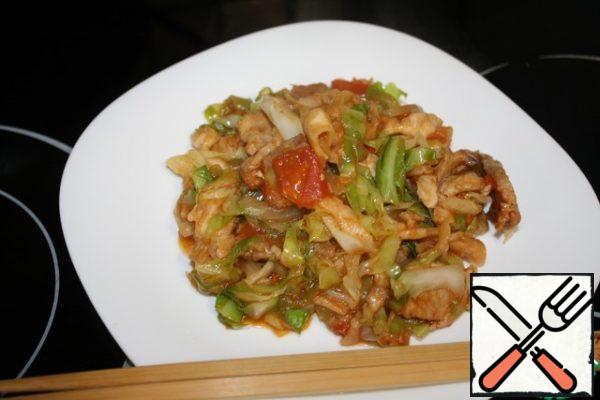 Our dish is ready!
It is advisable to serve immediately and cook at once, because the bread will turn sour.
Bon Appetit!