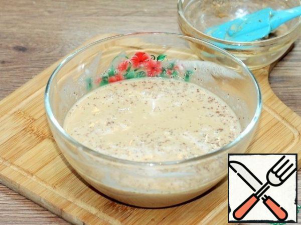Then add the melted coffee gelatin and stir.
