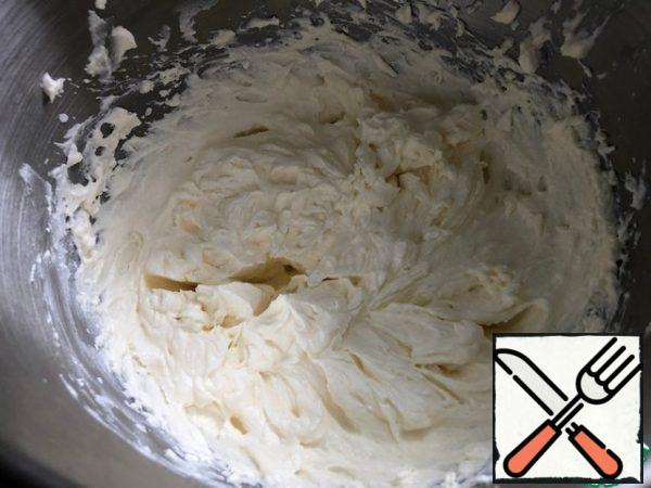 - Whisk with a mixer until fluffy.