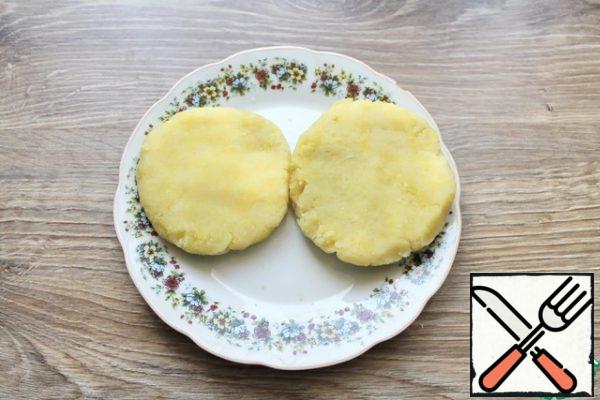 Form cutlets the size and thickness of a meat cutlet for hamburgers.