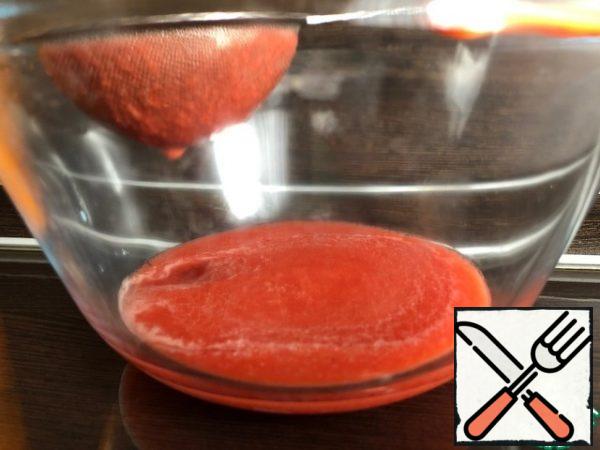 - Ready strawberry puree RUB through a sieve.