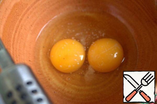 Add salt to the eggs if desired.